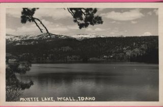 Vintage Idaho Id Real Photo Rppc Postcard View Of Payette Lake Mccall