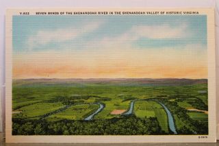 Virginia Va Shenandoah Valley Historic River Seven Bends Postcard Old Vintage Pc