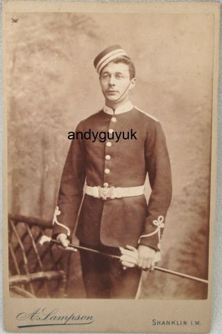Cabinet Card Soldier Military By Sampson Shanklin Isle Of Wight Antique Photo
