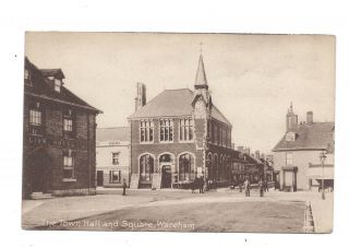 Vintage Postcard The Town Hall And Square,  Wareham,  Dorset.  Unposted