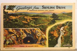 Virginia Va Shenandoah National Park Skyline Drive Tunnel Greetings Postcard Old
