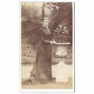 Cdv Photograph Victorian Lady In The Garden Carte De Visite Photograph