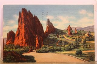 Colorado Co Pikes Peak Garden Of The Gods Postcard Old Vintage Card View Post Pc
