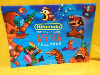Vintage 1991 Nintendo Power " The Power Game " Collectible Calendar Rare