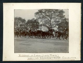 Photo,  Viceroy Of India Lord Minto Leaving Goverment Calcutta 1906 Hk3