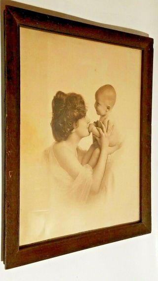 After The Bath By Geo.  B.  Petty Framed Antique Print 1906