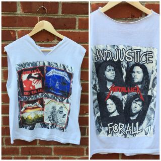 Vintage 80’s Metallica And Justice For All Shirt Mens M Rare Album Covers 1988