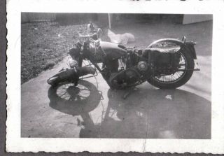 Vintage Photograph 1940s Wreck Harley Davidson Motorcycle Virginia Florida Photo