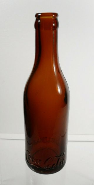 Rare Bottom Script Straight Side Amber Coca - Cola Bottle,  Philadelphia,  Pa