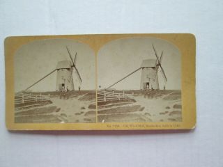 (1) Late 1800s Early 1900s Stereoview,  Old Mill Nantucket,  As Seen In Pictures