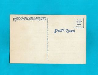Vintage Postcard - Wrigley Field,  Chicago,  Illinois 2