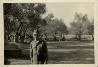 Wwii Real Photo Us Army Soldier Sicily Italy Olive Groves 1943 Sku255