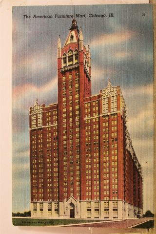 Illinois Il Chicago American Furniture Mart Postcard Old Vintage Card View Post