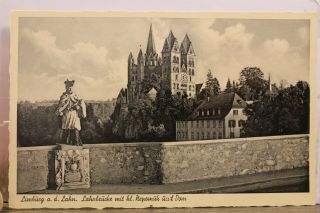 Germany Limburg Lahn Lahnbrucke Nepomuk Dom Cathedral Postcard Old Vintage Card
