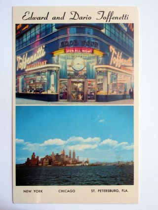 Toffenetti Restaurant In Times Square York City Vintage Chrome Postcard