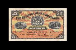 1955 National Bank Of Scotland 1 Pound Rare " B/m " ( (aunc))