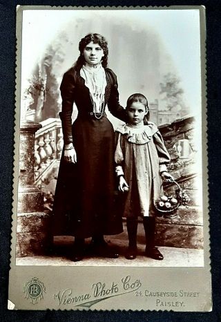 Fabulous Victorian Cabinet Photograph Vienna Photo Co.  Paisley Mother & Daughter