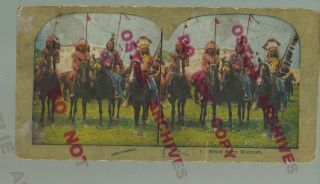 C1900 Sioux Indian Warriors Horseback Indian Eagle Feather Headdress Dakota