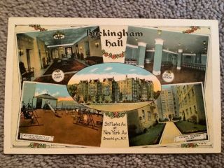 Vintage Postcard Views Of Buckingham Hall,  York Avenue,  Brooklyn,  Ny
