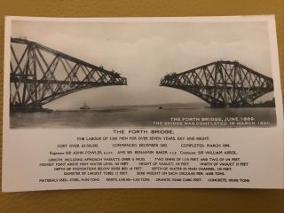 The Forth Bridge Under Construction,  Rare Vintage Postcard,  Black And White
