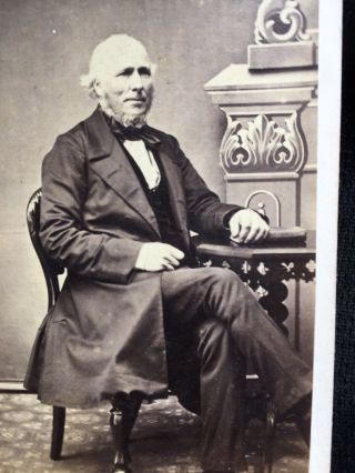 Antique Cdv Photo Of A Man Sat By Table By J S Brown Of Bridgwater Somerset