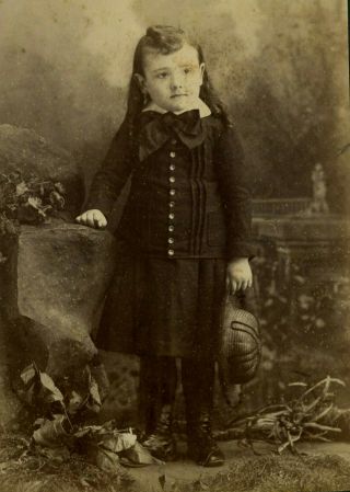 Antique Photo Cabinet Card Little Boy In Dress Hat Fashion Hale East Hartford Ct