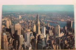 York Ny Nyc Empire State Building Observatory Chrysler Building Postcard Old