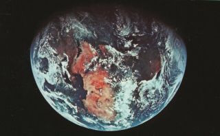 Vintage Nasa Postcard Picture Of Earth From The Moon Apollo 11