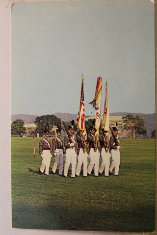 York Ny West Point Us Military Academy Cadet Color Guard Postcard Old View