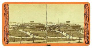 Emigration Landing Depot,  Castle Garden,  Nyc.  - L.  G.  Strand Stereoview 1870 