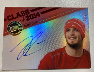 2014 Press Pass Class Of 2014 Red Derek Carr Rookie Rc On - Card Auto /10 Rare Sp