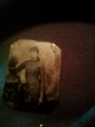 Post Civil War Era Tintype Photograph Of Olive Skinned Young Cute Girl