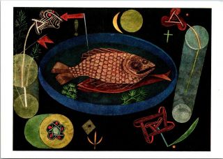 Vintage Postcard Paul Klee Around The Fish Museum Of Moden Art York Unposted