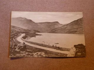 Llyn Ogwen Vintage Postcard With Horse And Carriage