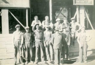 390 Vtg Photo Men Workers,  Belted Overalls,  Contractors C Early 1900 