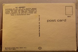 Canada Prince Edward Island Brunswick MV Abegweit Postcard Old Vintage Card 2