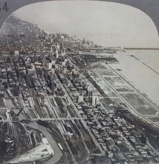 Keystone Stereoview Aerial View Of Chicago,  Il From 1910 