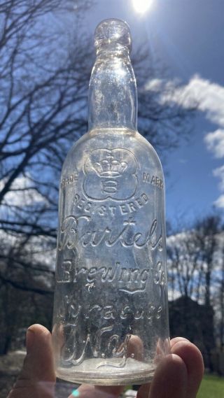 Rare Antique Bartels Beer Bottle Brewing Co.  Syracuse Ny Embossed Cursive