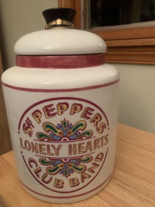 Rare Sgt Peppers Lonely Hearts Club Band Cookie Jar W Beatles Low 603