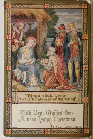 Christmas With Best Wishes A Very Xmas Kings Postcard Old Vintage Card View Post