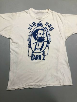 Zig Zag Man Vintage 70s 80s Single Stitch White Thin T Shirt Rare Vtg Tee