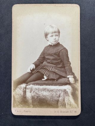Victorian Carte De Visite Cdv: Child Named Barlow Age 4: Fall: London
