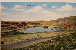 Washington Wa Lower Grand Coulee Postcard Old Vintage Card View Standard Post Pc