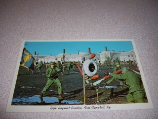1960s Rifle Bayonet Practice,  Fort Campbell,  Ky.  Vtg Postcard - Vietnam Era