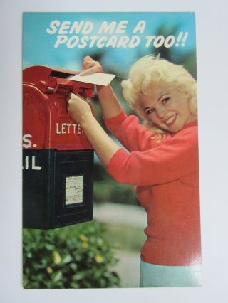 Send Me A Postcard Too Vintage Chrome Postcard Pretty Blond