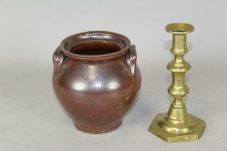 Rare 19th C Pa Miniature Stoneware Ovoid Crock Early Form Rare Colored Glaze