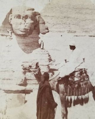 Antique Stereoscope/stereoview Card Keystone The Sphinx,  Gizah,  Egypt 1899