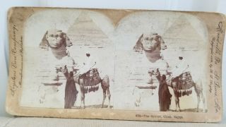 Antique Stereoscope/Stereoview Card Keystone The Sphinx,  Gizah,  Egypt 1899 2