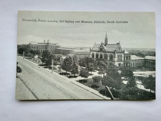 Adelaide Australia Vintage B&w Postcard C1910 University & Pubilc Library