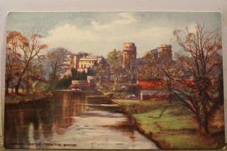 United Kingdom England Warwick Castle Bridge Postcard Old Vintage Card View Post